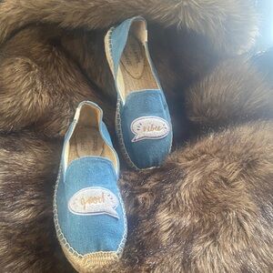 Soludos Blue Espadrilles with Embroidered Patches